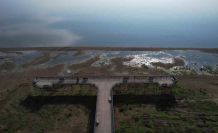 İznik Gölü’nde su çekilmesi alarm veriyor...İskele karada kaldı