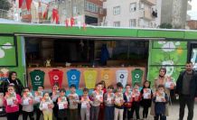 Minik öğrencilere gezici araçla sıfır atık dersi