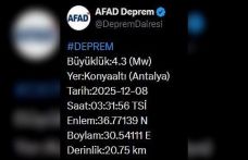Antalya’da 4.3 büyüklüğünde deprem