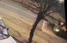 Tekirdağ’da 2 kişinin yaralandığı feci kaza kamerada