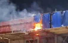 Emet’te şantiyede korkutan yangın