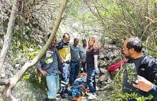 Ormanlık alanda uçurumdan düşen vatandaş yaralandı