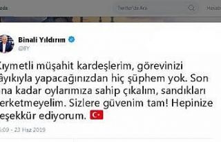 Binali Yıldırım’dan ’sandıkları terk etmeme’...