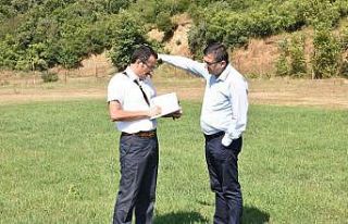 Çan Belediye Başkanı Öz, güreş sahasını inceledi