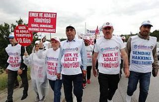 Emek ve Adalet Yürüyüşü’ne Hizmet-İş Sendikası...