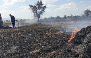 Küçükköy’de anız ve ekin yangını