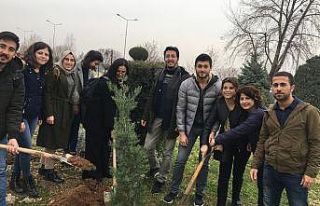 PAÜ’lü öğrenciler 100 fidanı toprakla buluşturdu