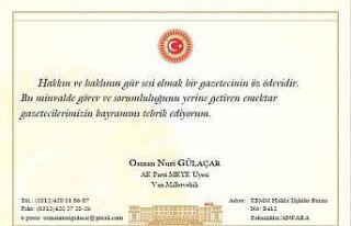 AK Parti Milletvekili Gülaçar’dan “Gazeteciler...