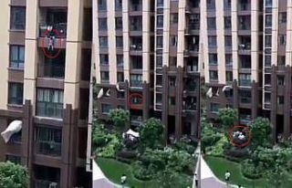 Çin’de 6’ncı kattan düşen çocuk çarşafla...