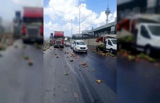 E-5’i karpuz tarlasına çeviren kaza