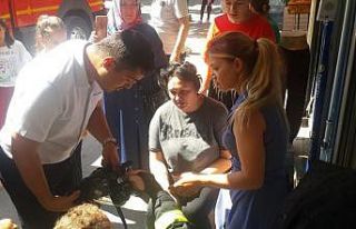 İş merkezinde çıkan yangın paniğe neden oldu