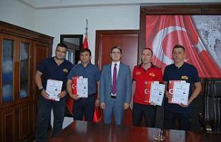 İtfaiye personeline başarı belgesi