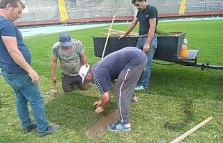 Saha bakım çalışmaları devam ediyor