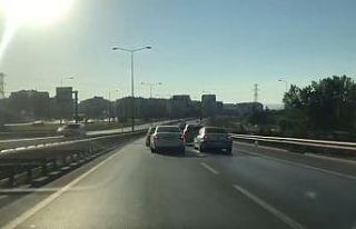 Trafik magandalarının diğer sürücüleri tehlikeye...