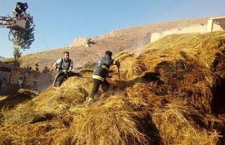 Van’da ot ve saman yangını