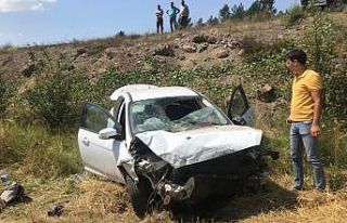 Yoldan çıkan otomobil tarlaya uçtu: 5 yaralı