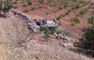 Hafif ticari araç tarlaya uçtu: 1 yaralı