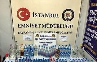 Minibüste sahte alkol imalatı yapan şahıs bekçiler...