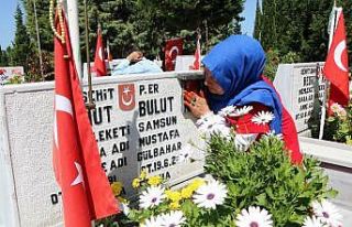 Şehit annesinden yürek burkan mezarlık ziyareti