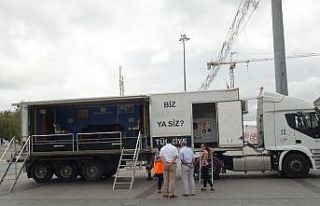 Taksim Meydanı’nda deprem simülasyon tırına...