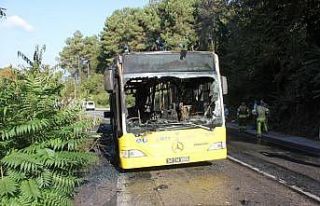 Beykoz’da İETT otobüsünün alev alev yandığı...