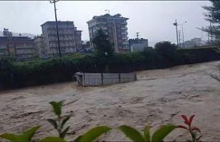Borçka’daki selin sürüklediği kamyon kasası...