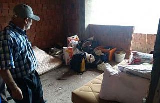 İnşaat halindeki evde yaşayan vatandaşa yardım...