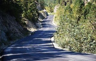 Kayak Merkezi yolunda asfalt çalışması