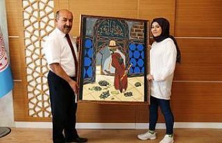 Kendi çizdiği ‘Kaplumbağa Terbiyecisi’ konulu...