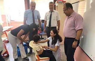 Milas’ta okul aşılamaları başladı