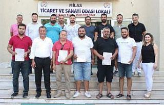 Milas’ta oto galericiler sertifikalı oldu