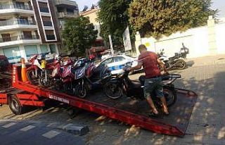 Salihli’de plakasız motosikletlilere uygulama