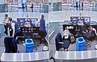 THY görevlisi, deprem sırasında yolcuyu böyle...