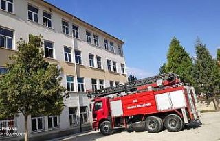 Yuvasında asılı kalan baykuşu itfaiye kurtardı