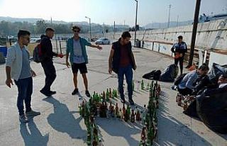 Balıkçı barınağından 124 kilo atık toplandı