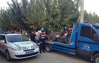 Salihli jandarmadan motosiklet denetimi