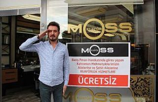 Şehit ailelerine ve gazilere ücretsiz tıraş