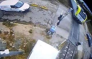 Tren kazası güvenlik kamerasında