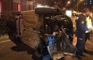 259 promil alkollü sürücü takla attı: 1 yaralı