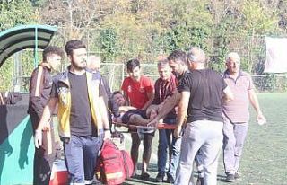 Amatör maçta korkutan an