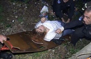 Uçuruma düşen kadın kendisini kurtarmak isteyen...