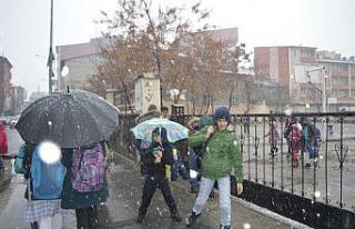 Ağrı’da kar yağışı gün boyu devam etti