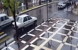 Yaşlı kadının öldüğü feci kaza kamerada