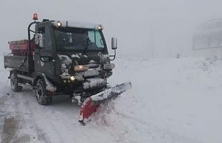 Odunpazarı Belediyesi ekipleri karla mücadele için...