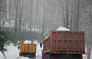 Öğrencilere karne hediyesi olarak dağdan kar taşıdılar