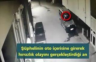 Park halindeki araçtan hırsızlık yaptı kameralara...