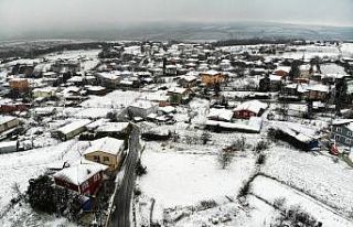 Silivri’yi kaplayan beyaz örtü, drone ile görüntülendi