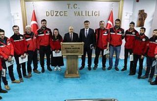 Vali Dağlı depreminde görev alan DAKE’ye teşekkür...