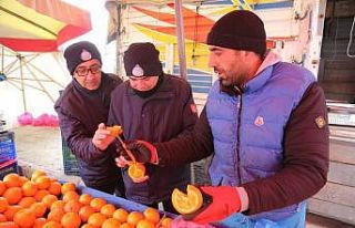 Zabıta ekiplerinden donmuş sebze meyve kontrolü