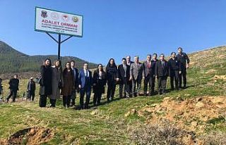 Hakim ve savcılar hükümlülerle birlikte fidan...